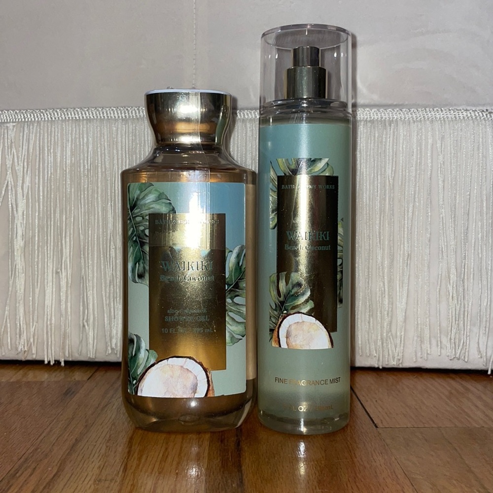 NEW Bath and Body Works WIKIKI BEACH COCONUT BUNDLE  2 pcs   Spray & Gel
